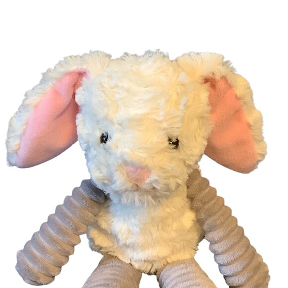 Walmart Plush Bunny Rabbit Toy With Floppy Pink Ears & Ribbed Legs 12" Easter - Picture 2 of 6
